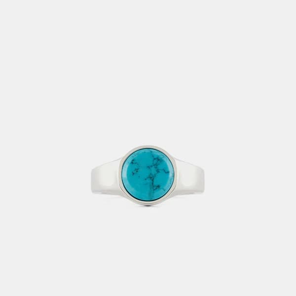 Silver Round Turquoise Ring